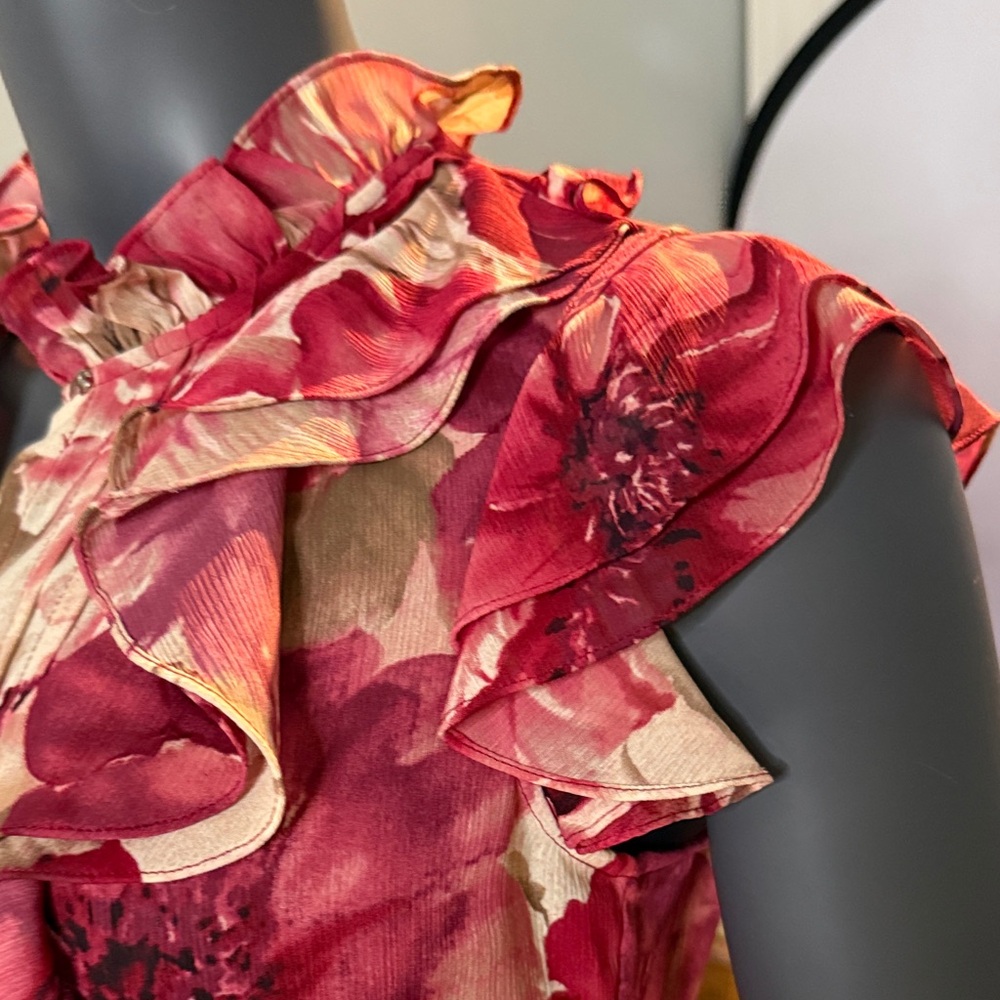 Floral Ruffle Blouse - Pink - Picture 4 of 4